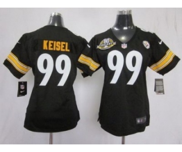 nike women nfl jerseys pittsburgh steelers #99 keisel black[80 anniversary patch]