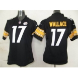 nike women nfl pittsburgh steelers #17 wallace black [nike]