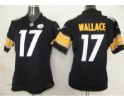 nike women nfl pittsburgh steelers #17 wallace black [nike]