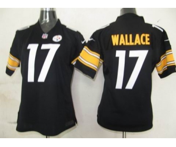 nike women nfl pittsburgh steelers #17 wallace black [nike]