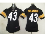 nike women nfl pittsburgh steelers #43 popamalu black [nike]