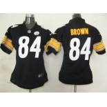 nike women nfl pittsburgh steelers #84 brown black [nike]