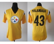 nike women pittsburgh steelers #43 polamalufield flirt fashion yellow[nike 2012]