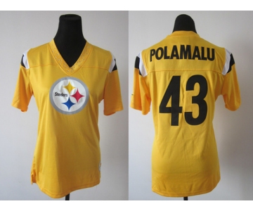 nike women pittsburgh steelers #43 polamalufield flirt fashion yellow[nike 2012]