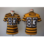 nike women pittsburgh steelers #83 miller throwback yellowblack[nike limited team 80 anniversary]