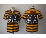 nike women pittsburgh steelers #99 keisel throwback yellowblack[nike limited team 80 anniversary]