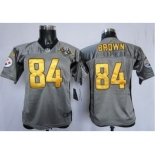 Nike Youth Pittsburgh Steelers #84 Antonio Brown Grey 80 Anniversary Patch[Nike Shadow]