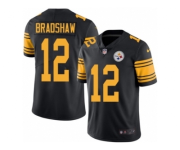 Youth Nike Pittsburgh Steelers #12 Terry Bradshaw Limited Black Rush NFL Jersey