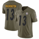 Youth Nike Pittsburgh Steelers #13 James Washington Limited Olive 2017 Salute to Service NFL Jersey