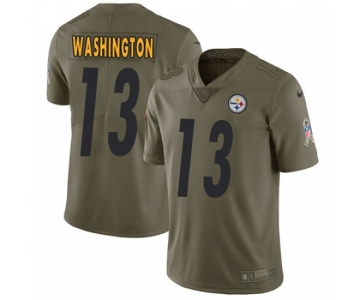 Youth Nike Pittsburgh Steelers #13 James Washington Limited Olive 2017 Salute to Service NFL Jersey