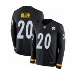 Youth Nike Pittsburgh Steelers #20 Rocky Bleier Limited Black Therma Long Sleeve NFL Jersey