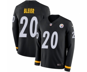 Youth Nike Pittsburgh Steelers #20 Rocky Bleier Limited Black Therma Long Sleeve NFL Jersey