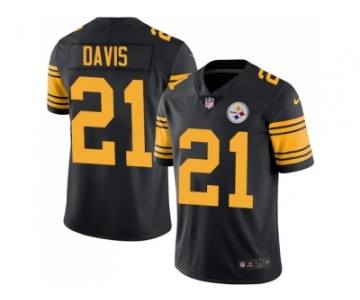 Youth Nike Pittsburgh Steelers #21 Sean Davis Black Stitched NFL Limited Rush Jersey