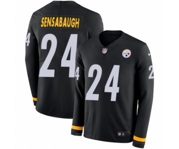 Youth Nike Pittsburgh Steelers #24 Coty Sensabaugh Limited Black Therma Long Sleeve NFL Jersey