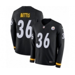 Youth Nike Pittsburgh Steelers #36 Jerome Bettis Limited Black Therma Long Sleeve NFL Jersey