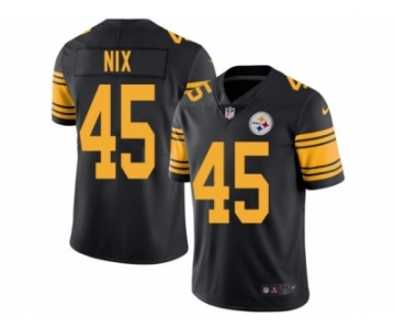 Youth Nike Pittsburgh Steelers #45 Roosevelt Nix Limited Black Rush NFL Jersey