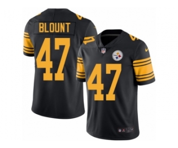 Youth Nike Pittsburgh Steelers #47 Mel Blount Limited Black Rush NFL Jersey