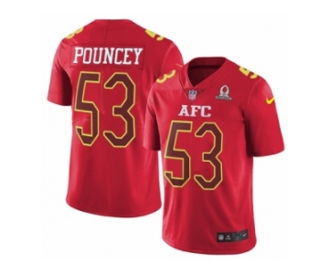 Youth Nike Pittsburgh Steelers #53 Maurkice Pouncey Limited Red 2017 Pro Bowl NFL Jersey