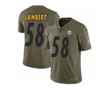 Youth Nike Pittsburgh Steelers #58 Jack Lambert Limited Olive 2017 Salute to Service NFL Jersey