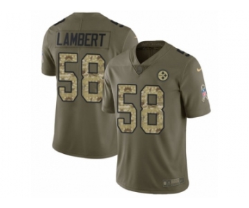 Youth Nike Pittsburgh Steelers #58 Jack Lambert Limited Olive Camo 2017 Salute to Service NFL Jersey