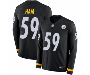 Youth Nike Pittsburgh Steelers #59 Jack Ham Limited Black Therma Long Sleeve NFL Jersey