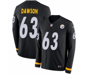 Youth Nike Pittsburgh Steelers #63 Dermontti Dawson Limited Black Therma Long Sleeve NFL Jersey