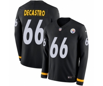 Youth Nike Pittsburgh Steelers #66 David DeCastro Limited Black Therma Long Sleeve NFL Jersey