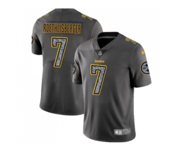 Youth Nike Pittsburgh Steelers #7 Ben Roethlisberger Gray Static NFL Vapor Untouchable Limited Jersey