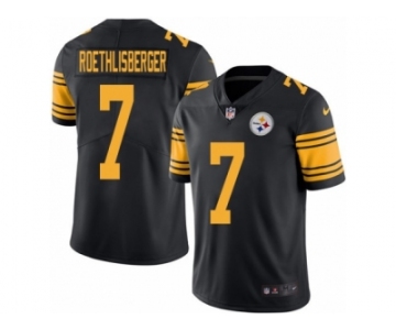 Youth Nike Pittsburgh Steelers #7 Ben Roethlisberger Limited Black Rush NFL Jersey