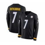 Youth Nike Pittsburgh Steelers #7 Ben Roethlisberger Limited Black Therma Long Sleeve NFL Jersey