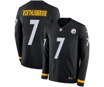 Youth Nike Pittsburgh Steelers #7 Ben Roethlisberger Limited Black Therma Long Sleeve NFL Jersey