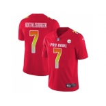 Youth Nike Pittsburgh Steelers #7 Ben Roethlisberger Red Stitched NFL Limited AFC 2018 Pro Bowl Jersey