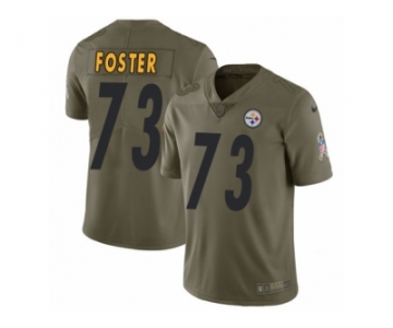 Youth Nike Pittsburgh Steelers #73 Ramon Foster Limited Olive 2017 Salute to Service NFL Jersey