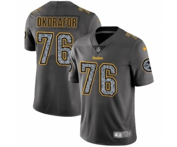 Youth Nike Pittsburgh Steelers #76 Chukwuma Okorafor Gray Static Vapor Untouchable Limited NFL Jersey