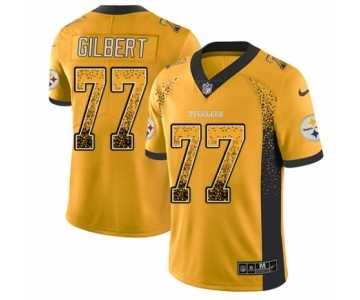 Youth Nike Pittsburgh Steelers #77 Marcus Gilbert Limited Gold Rush Drift Fashion NFL Jersey