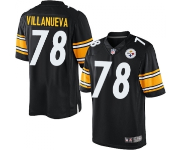 Youth Nike Pittsburgh Steelers #78 Alejandro Villanueva Elite Black Team Color NFL Jersey