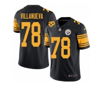 Youth Nike Pittsburgh Steelers #78 Alejandro Villanueva Limited Black Rush NFL Jersey