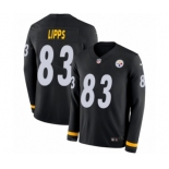 Youth Nike Pittsburgh Steelers #83 Louis Lipps Limited Black Therma Long Sleeve NFL Jersey