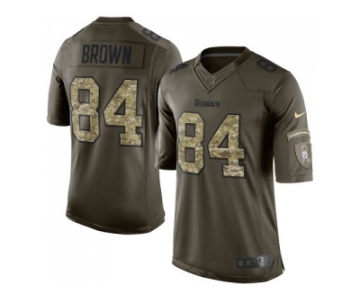 Youth Nike Pittsburgh Steelers #84 Antonio Brown Green Stitched NFL Limited 2015 Salute to Service Jersey