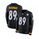 Youth Nike Pittsburgh Steelers #89 Vance McDonald Limited Black Therma Long Sleeve NFL Jersey