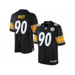 Youth Nike Pittsburgh Steelers #90 T. J. Watt Limited Black Team Color NFL Jersey