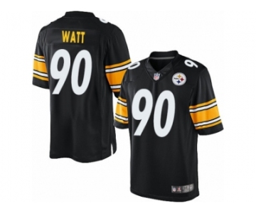 Youth Nike Pittsburgh Steelers #90 T. J. Watt Limited Black Team Color NFL Jersey