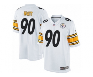 Youth Nike Pittsburgh Steelers #90 T. J. Watt Limited White NFL Jersey