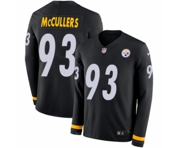 Youth Nike Pittsburgh Steelers #93 Dan McCullers Limited Black Therma Long Sleeve NFL Jersey