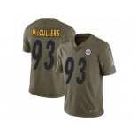 Youth Nike Pittsburgh Steelers #93 Dan McCullers Limited Olive 2017 Salute to Service NFL Jersey