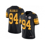 Youth Nike Pittsburgh Steelers #94 Tyson Alualu Limited Black Rush NFL Jersey