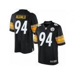 Youth Nike Pittsburgh Steelers #94 Tyson Alualu Limited Black Team Color NFL Jersey