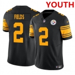 Youth Pittsburgh Steelers #2 Justin Fields Black 2023 F.U.S.E. Color Rush Limited Football Stitched Jersey