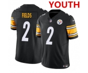 Youth Pittsburgh Steelers #2 Justin Fields Black 2023 F.U.S.E. Vapor Untouchable Limited Football Stitched Jersey