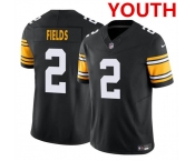 Youth Pittsburgh Steelers #2 Justin Fields Black F.U.S.E. Vapor Untouchable Limited Football Stitched Jersey